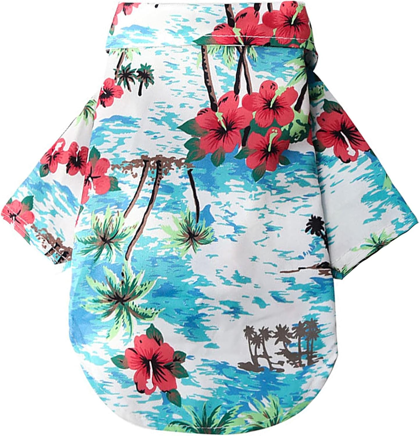 Dog Shirt Hawaii Style Pets Printed Polo Clothes Breathable for Puppy X2002