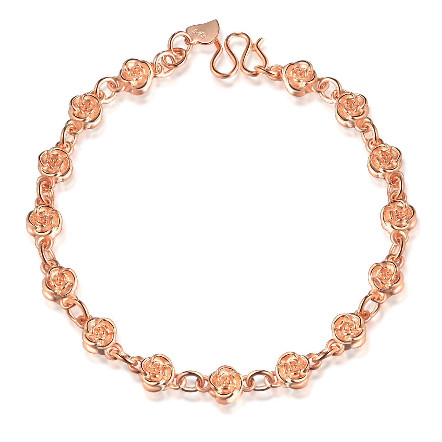 "Emma Manor Rose Flower Link Bracelet for Women "