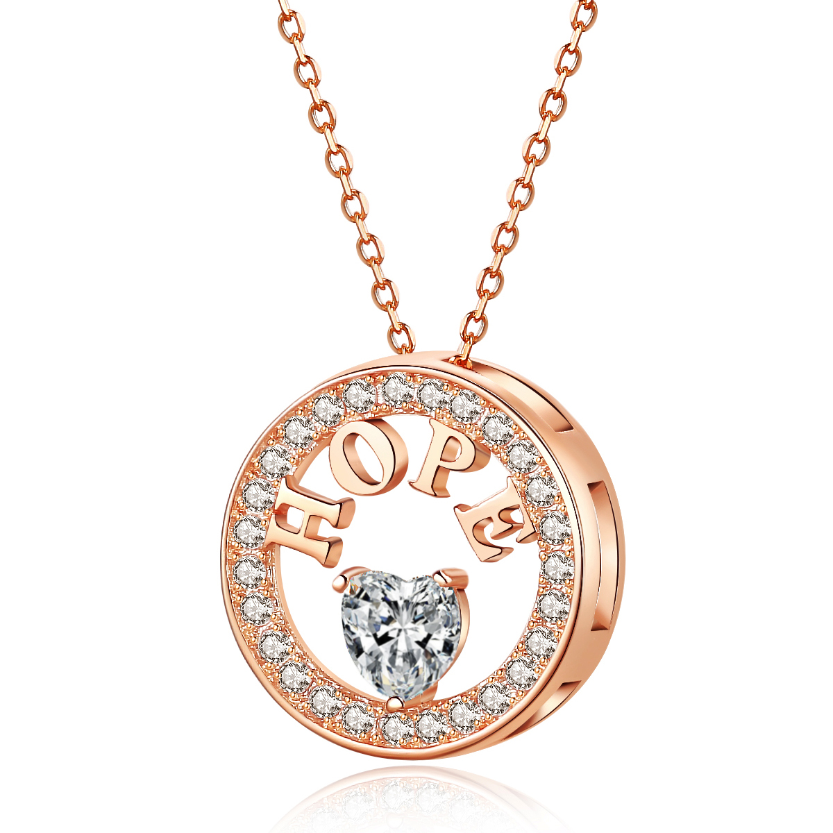 Emma Manor Necklace for Women 18k Gold Plated 925 Silver 5A Zirconia Diamond Hope Pendant Necklace