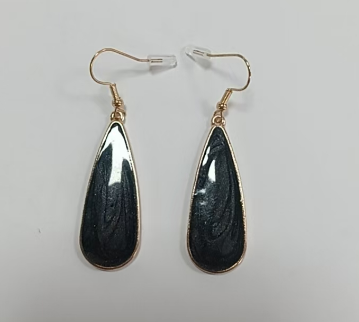 1 pair of women's fashion dangling earrings retro classic black oil drop geometric water drop metal pendant earrings suitable for daily versatile back to school season party gift