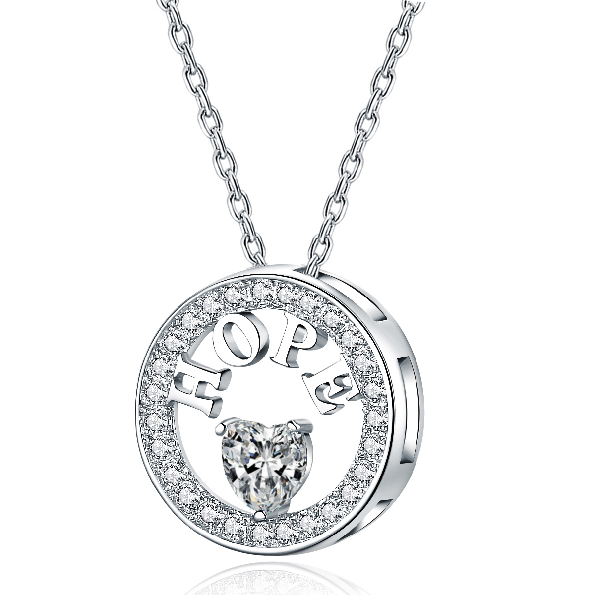 Emma Manor Necklace for Women 18k Gold Plated 925 Silver 5A Zirconia Diamond Hope Pendant Necklace