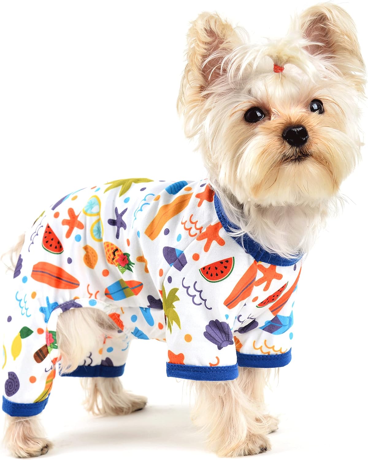 Dog Jumpsuit Cute Fruit Puppy Pajamas Warm Pets Onesie with Feet Outfit
