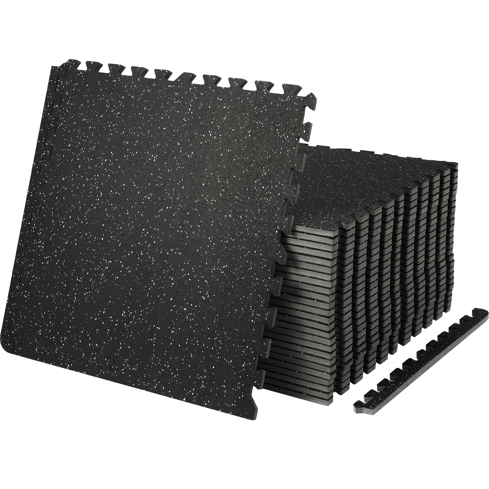 VEVOR 25 PCS 1/2 inch Thick Gym Floor Mats, 24" x 24" EVA Foam &amp; Rubber Top Interlocking Workout Floor Mats with 100 sq.ft Coverage, Waterproof Exercise Puzzle Flooring for Gym, Home, Garage, Basement