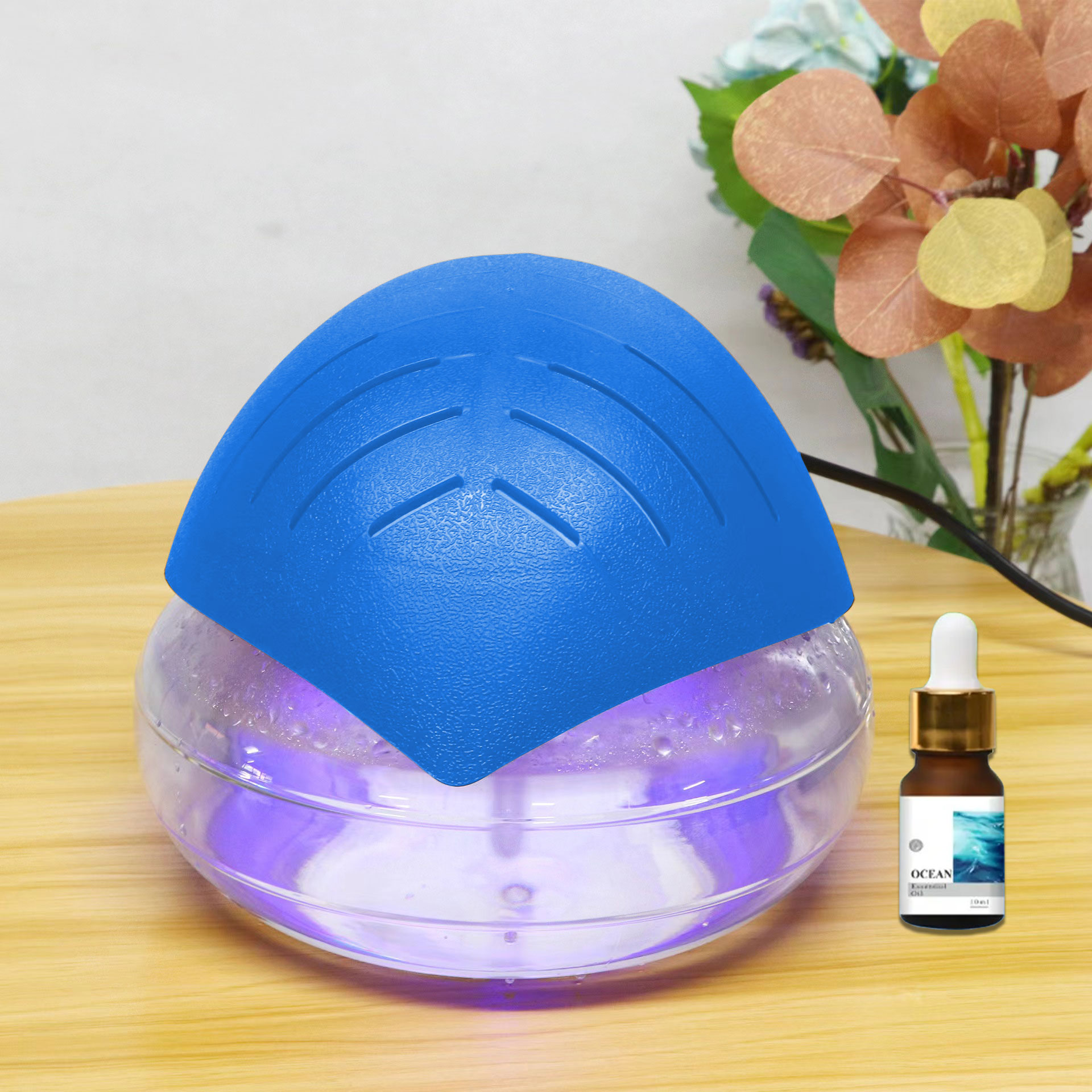 Deluxe package includes scent pack - Home and office water filter air freshener - Essential oil diffuser with LED night light - Compact air purifier for smoke and pets