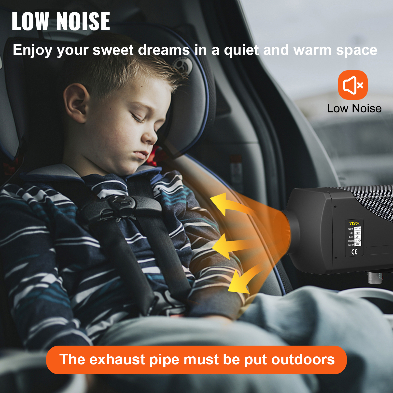 VEVOR 8KW Diesel Air Heater Muffler Diesel Heater 12V Remote Control Diesel Parking Heater with LCD Switch for Car Trucks Motor-home Boat and Bus