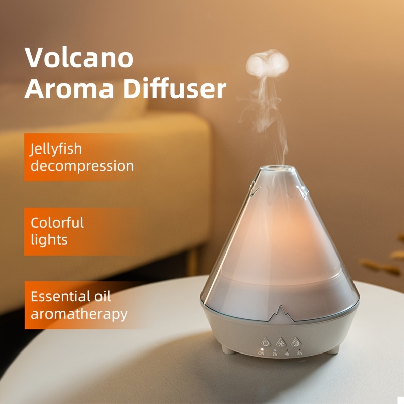 A small household humidifier that can be filled with water and essential oils and is a color-changing spray humidifier