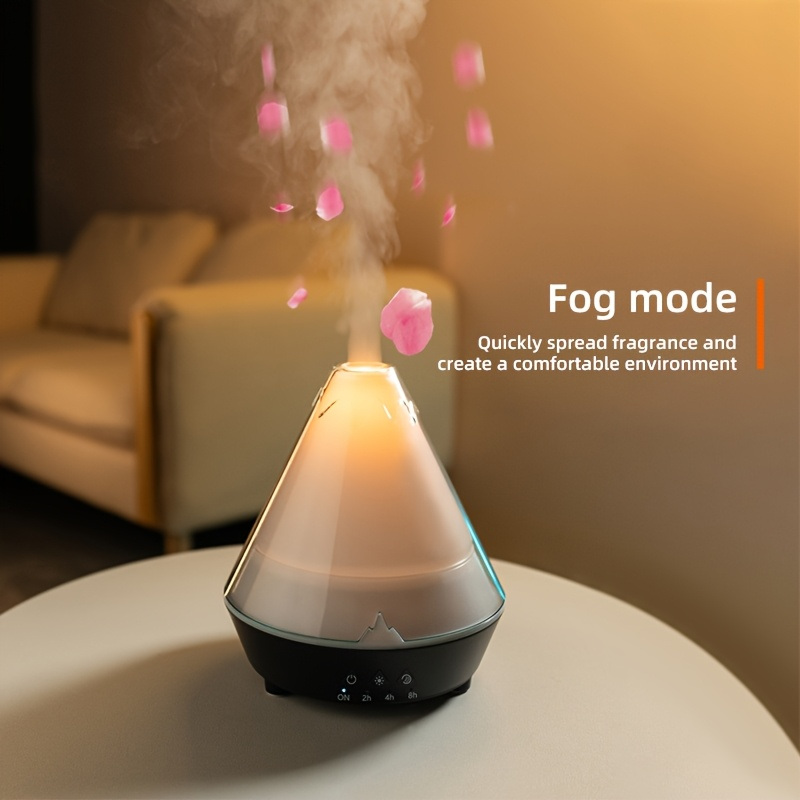 A small household humidifier that can be filled with water and essential oils and is a color-changing spray humidifier