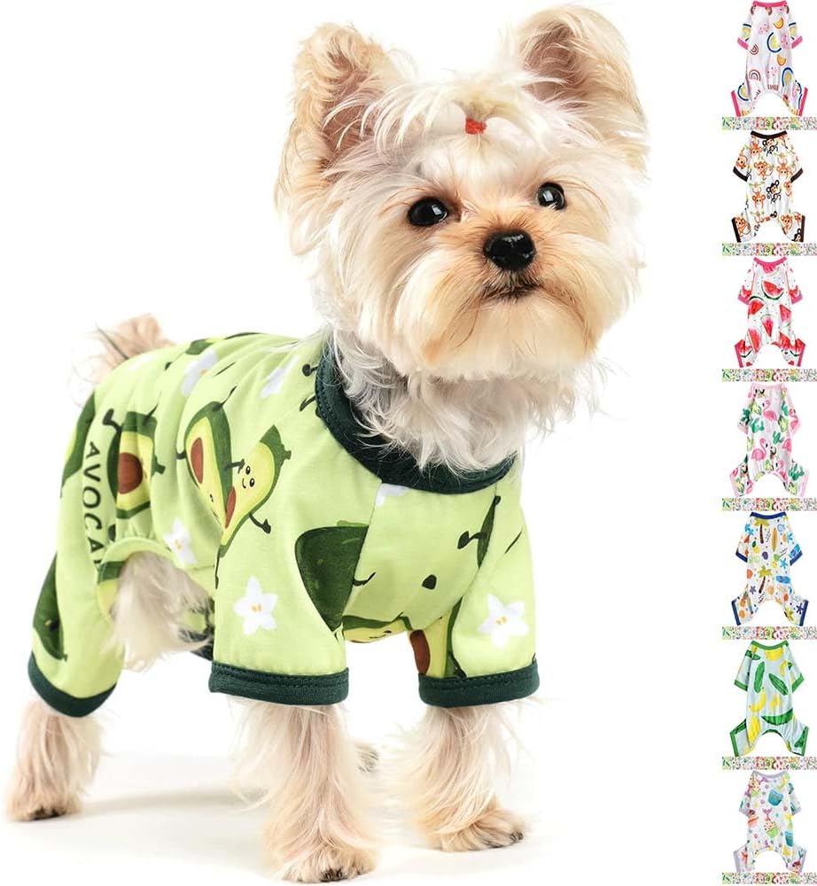 Dog Jumpsuit Cute Fruit Puppy Pajamas Warm Pets Onesie with Feet Outfit