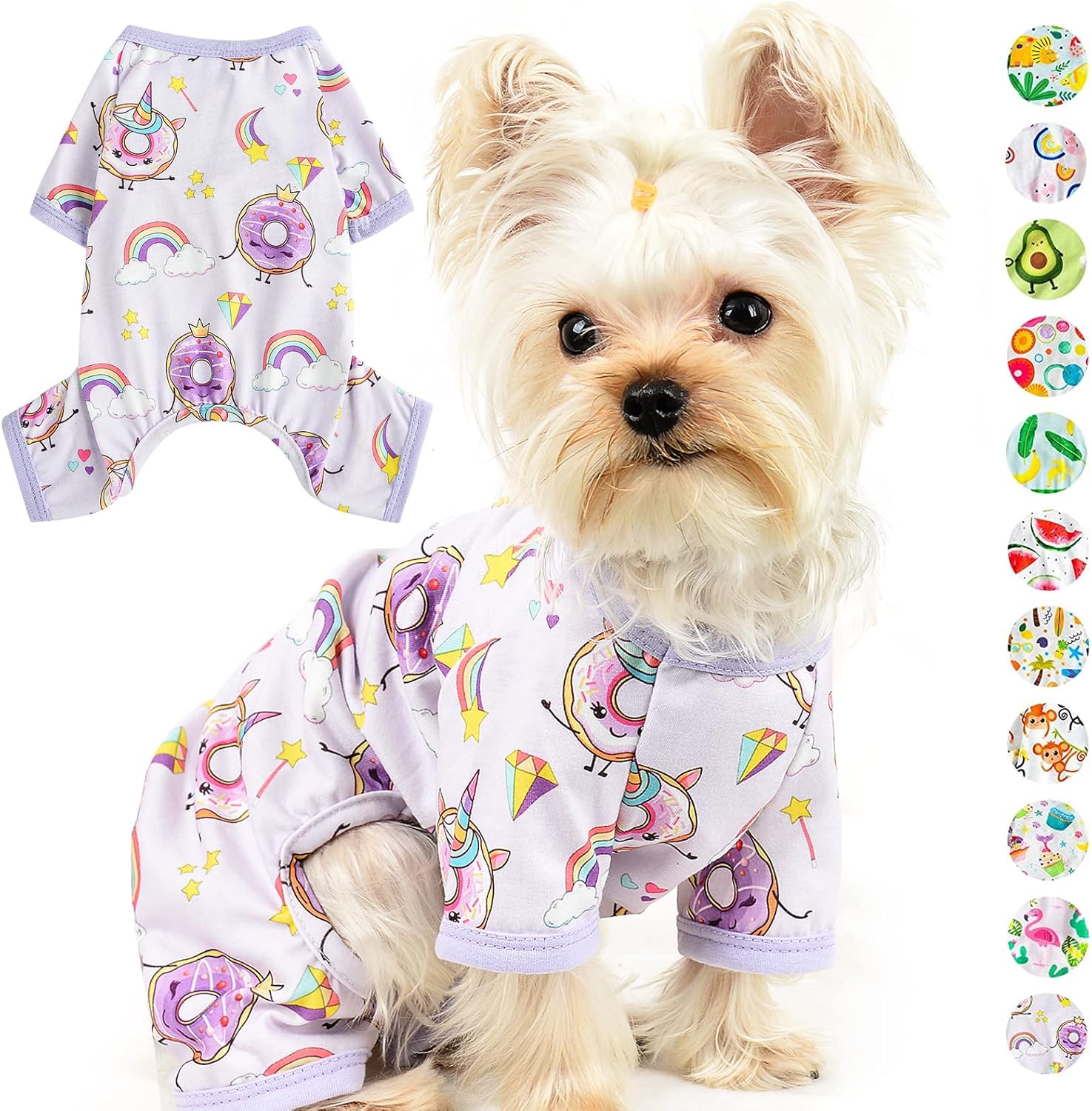 Dog Jumpsuit Cute Fruit Puppy Pajamas Warm Pets Onesie with Feet Outfit