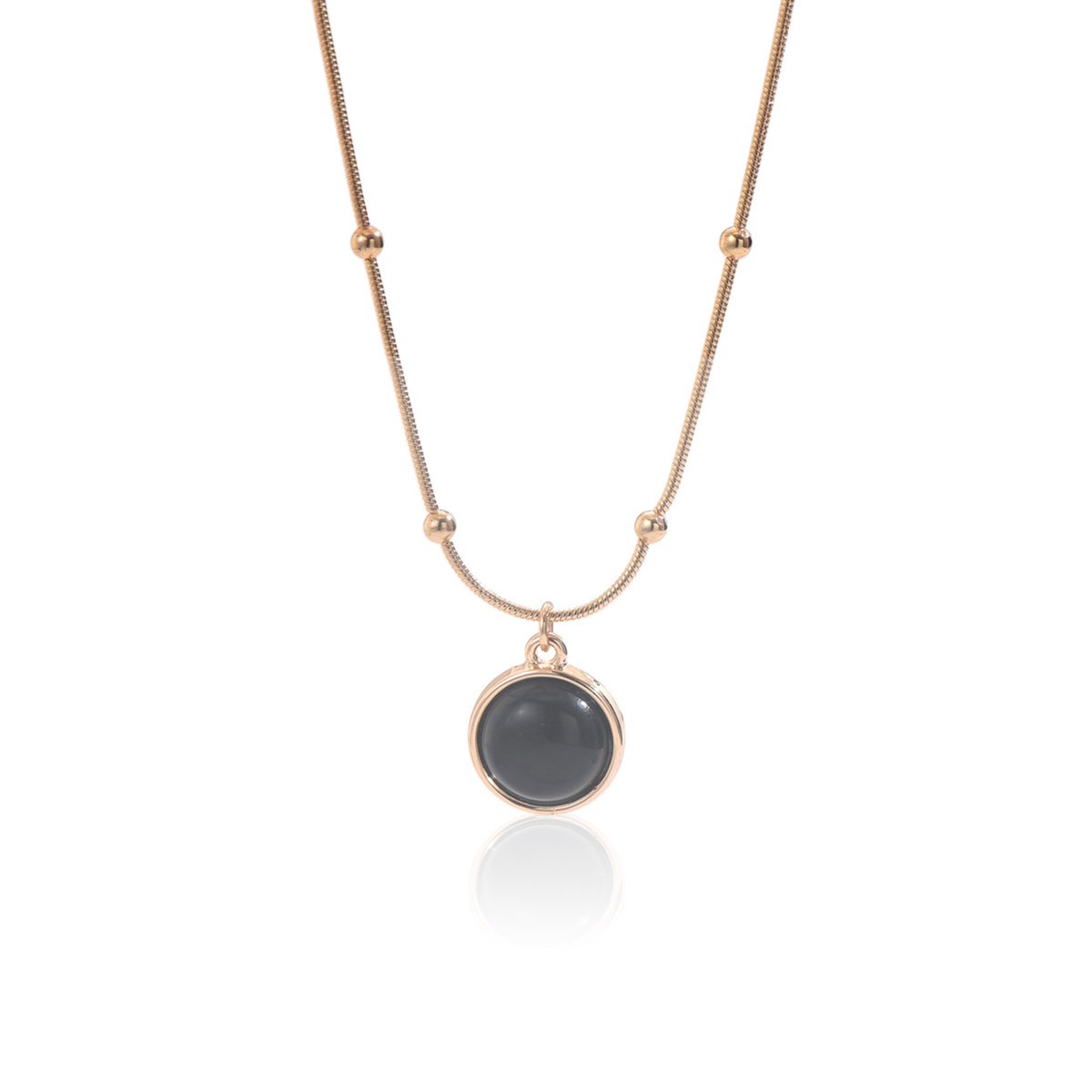 Lxalry 18K Gold-Plated Mood-Responsive Necklace - Stainless Steel Modern Minimalist Jewelry with Color-Shifting Resin Pendant, Hypoallergenic Skin-Safe Gift for Women/Wife/Mom stainless steel jewelry