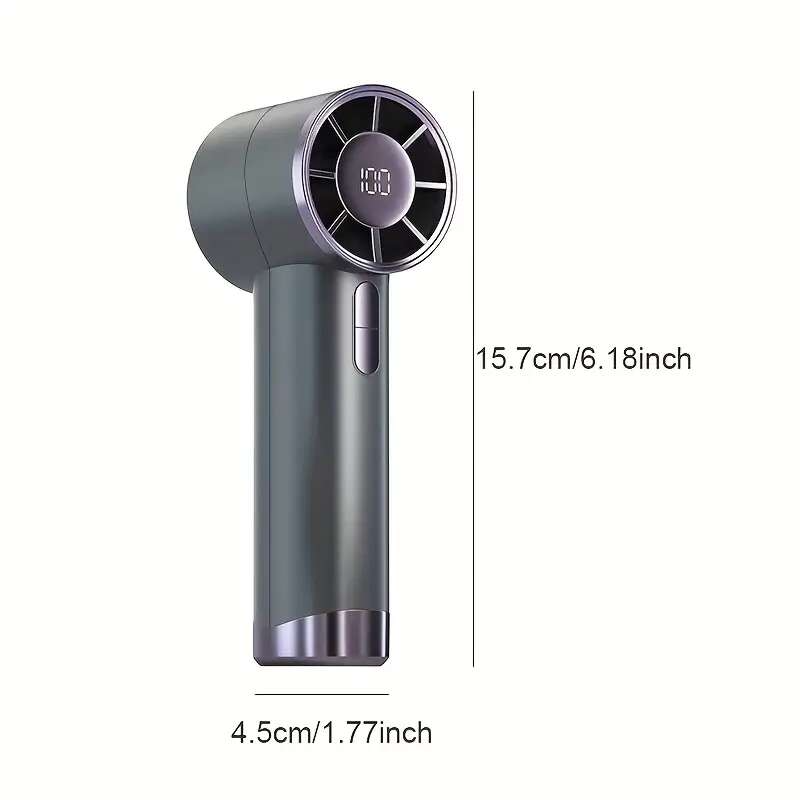 USB charging handheld fan with digital display - silent and powerful mini fan, 3000mAh battery, portable camping small fan, personal portable outdoor mini hand cranked fan