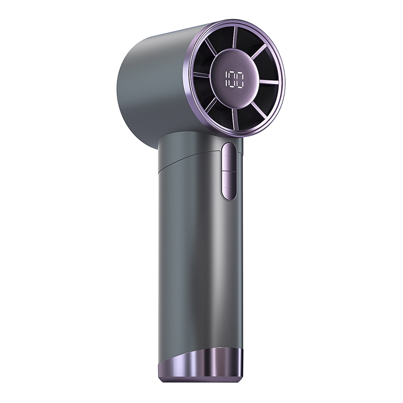 USB charging handheld fan with digital display - silent and powerful mini fan, 3000mAh battery, portable camping small fan, personal portable outdoor mini hand cranked fan