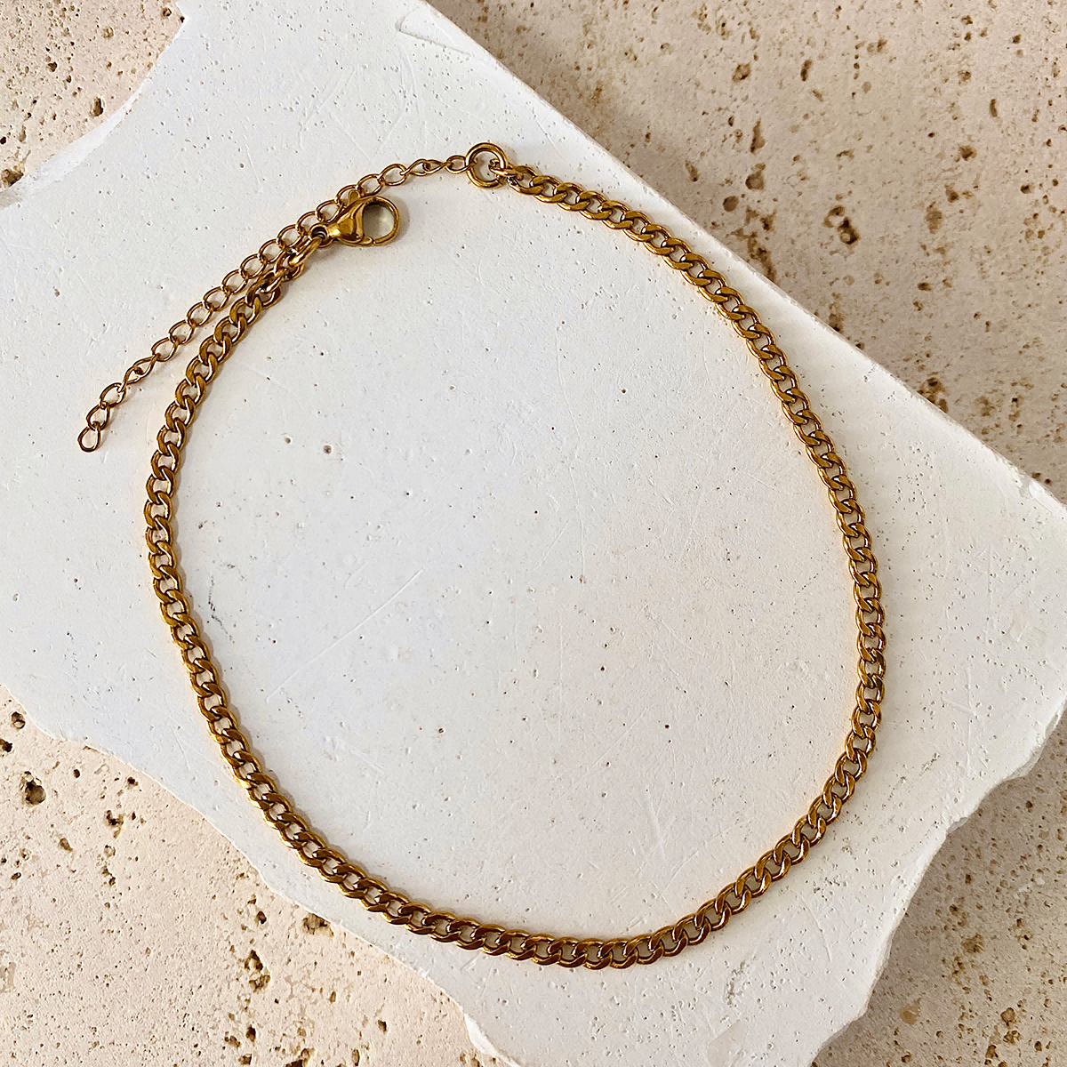 Lxalry 18K Gold Plated Waterproof Chain Anklet for Women – Adjustable Fit, Hypoallergenic, Non-Tarnish Summer Vibes Beach Style Anklet Season Jewelry
