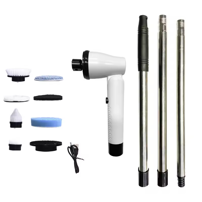 KEROMEE Electric Spin Scrubber, Handheld Adjustable Shower Scrubber with Long Handle