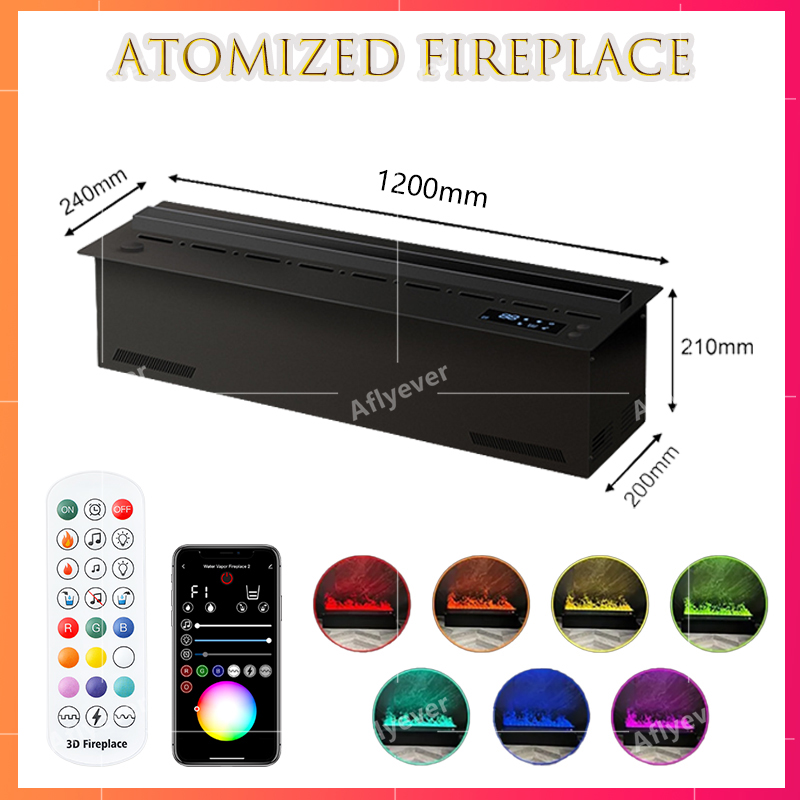 2025 new atomized fireplace embedded simulation false flame living room fireplace TV cabinet humidifier fireplace