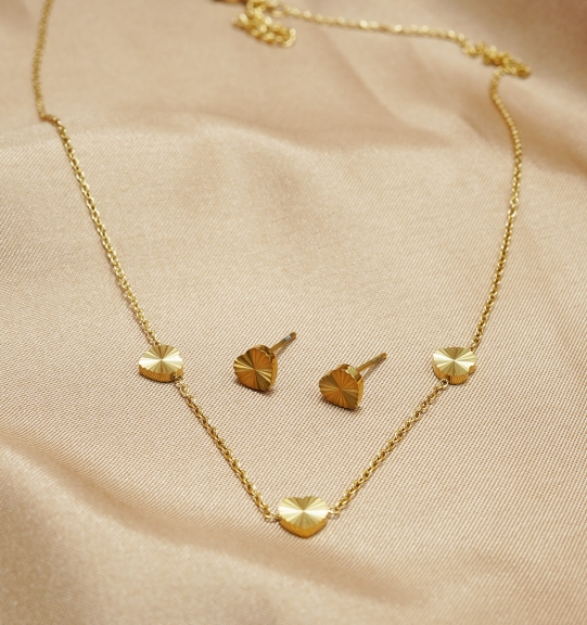 Lxalry 18K Gold Plated Mirror Ball Jewelry Set, Hypoallergenic Skin-Safe Necklace & Stud Earrings for Daily/Evening, Never-Fade Adjustable Luxury with Precision-Cast Beads