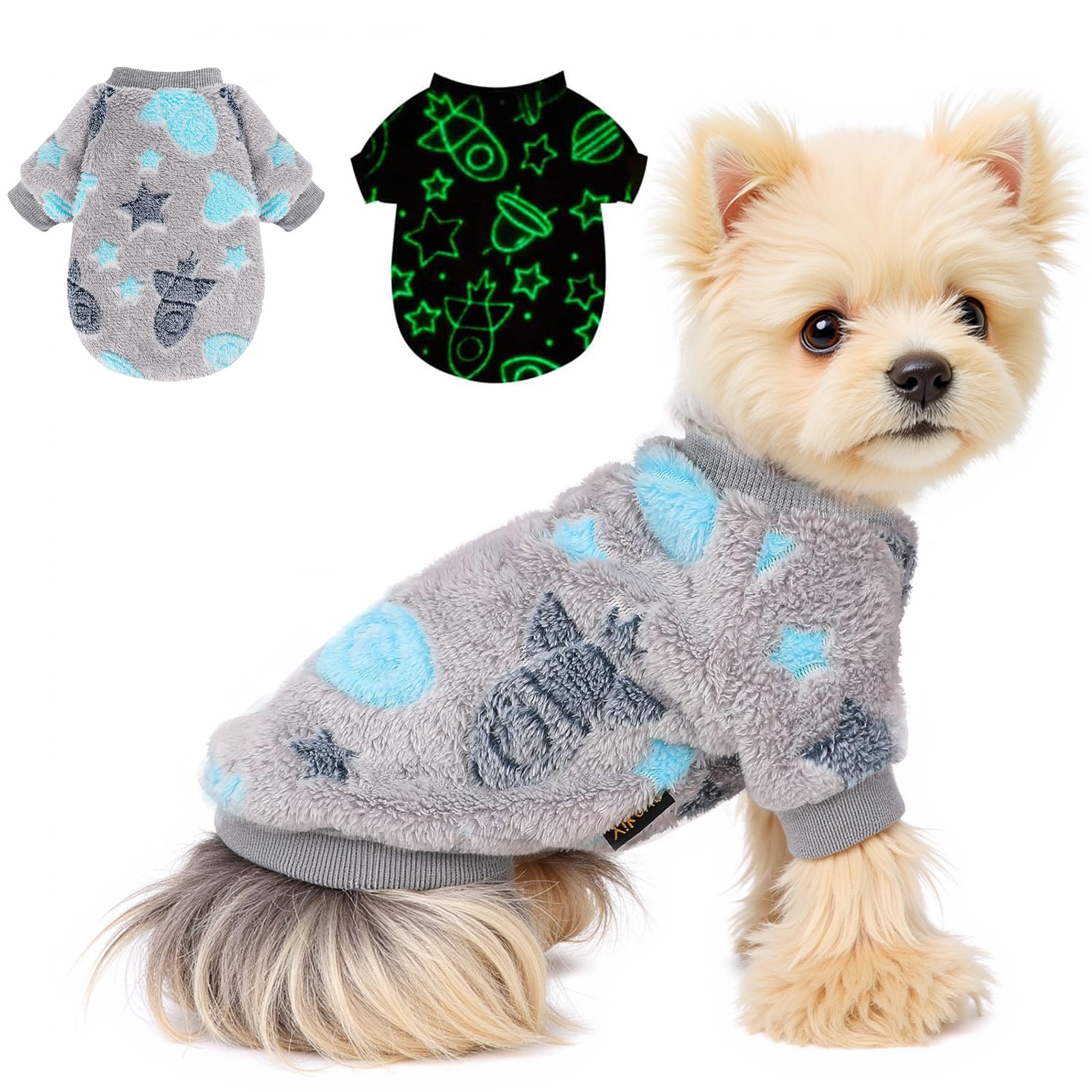 Warm Winter Dog Jumpsuit Soft Velvet Puppy Sweater Reflective Breathable D2008