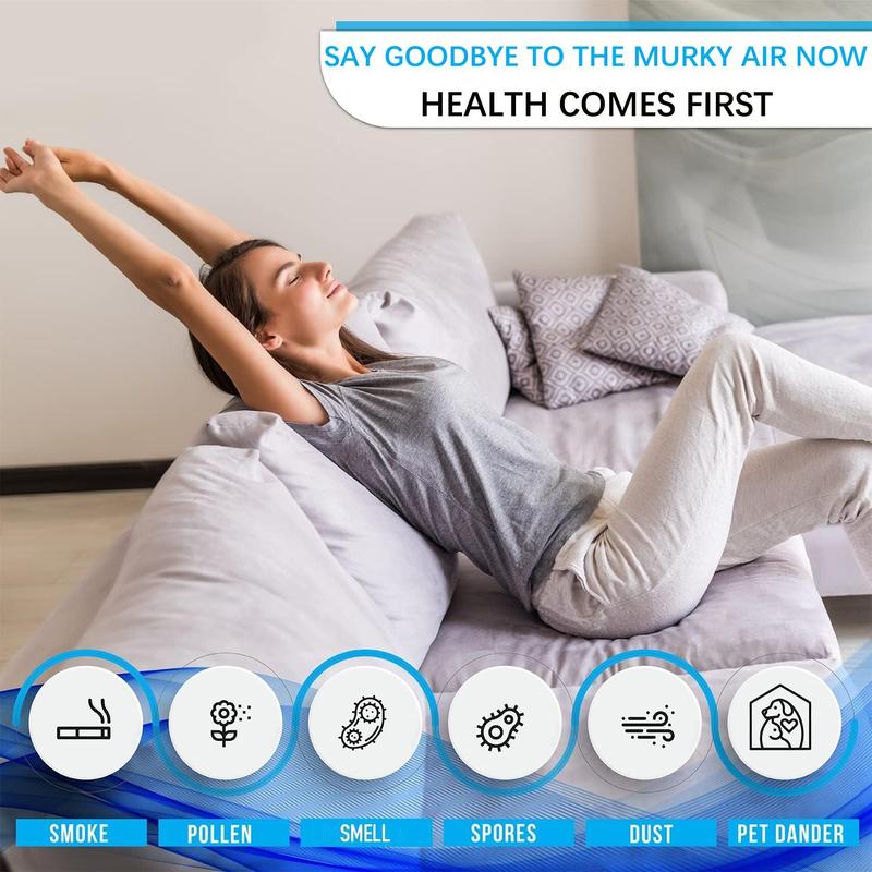 Air Purifier, Aromatherapy Diffuser, Air Humidifierwith 7 LED Color Changing Light, Air Purifier ForBedroom, Office, Living Room, Kitchen