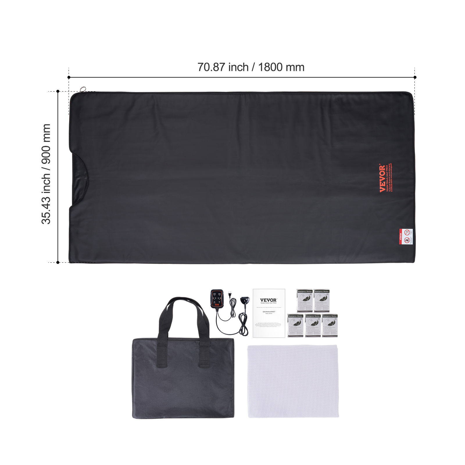 VEVOR Sauna Blanket for Detoxification, Portable Far Infrared Sauna for Home Relaxation, 1-6 Level Adjustable Temprature Rannge 95-185℉, 1-60 Minutes Timer, Far Infrared Carbon Heating Sauna Bag