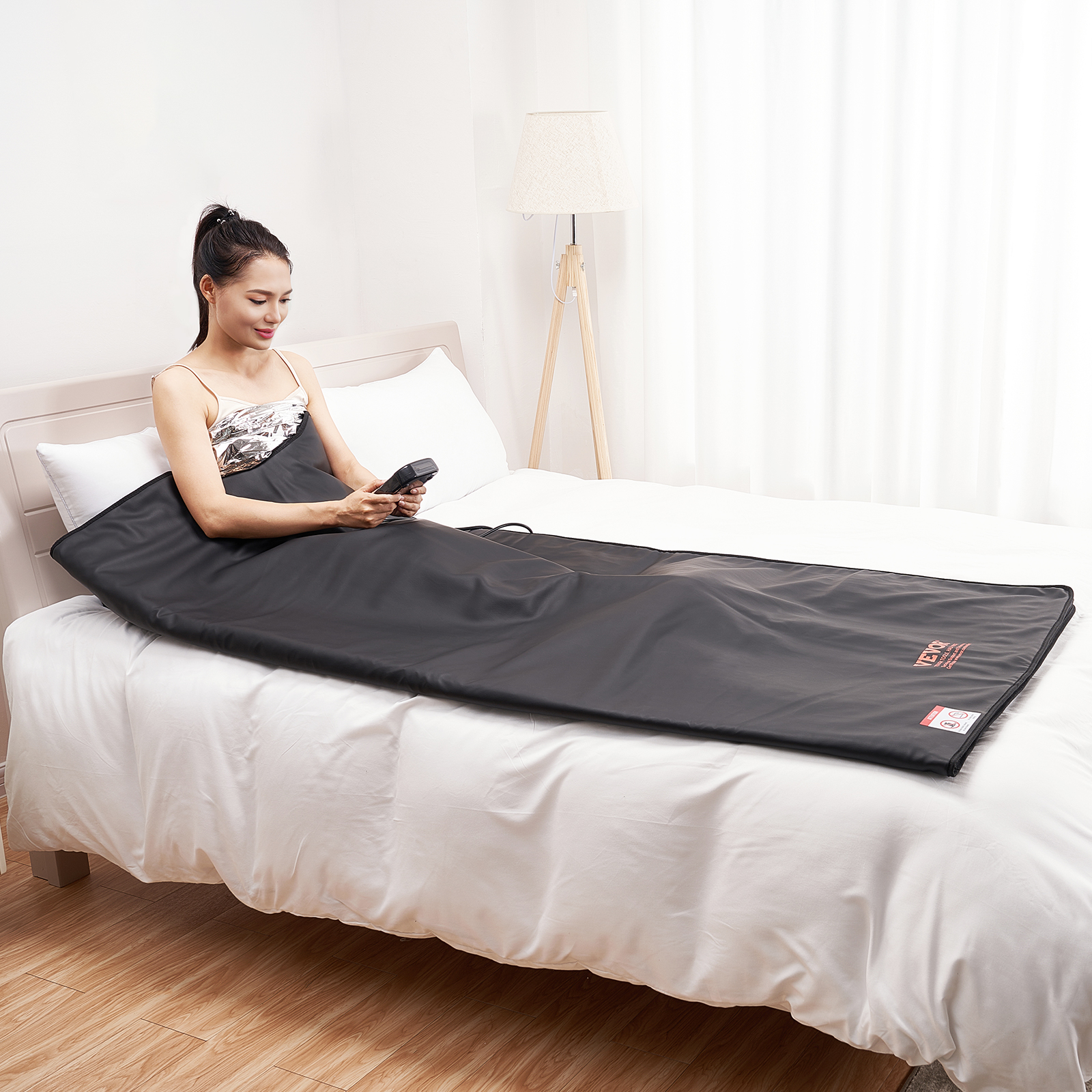 VEVOR Sauna Blanket for Detoxification, Portable Far Infrared Sauna for Home Relaxation, 1-6 Level Adjustable Temprature Rannge 95-185℉, 1-60 Minutes Timer, Far Infrared Carbon Heating Sauna Bag