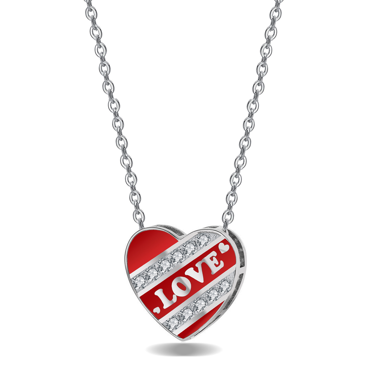 Emma Manor 925 Sterling Silver 5A CZ Diamond Enamel Pendant Necklace for Women