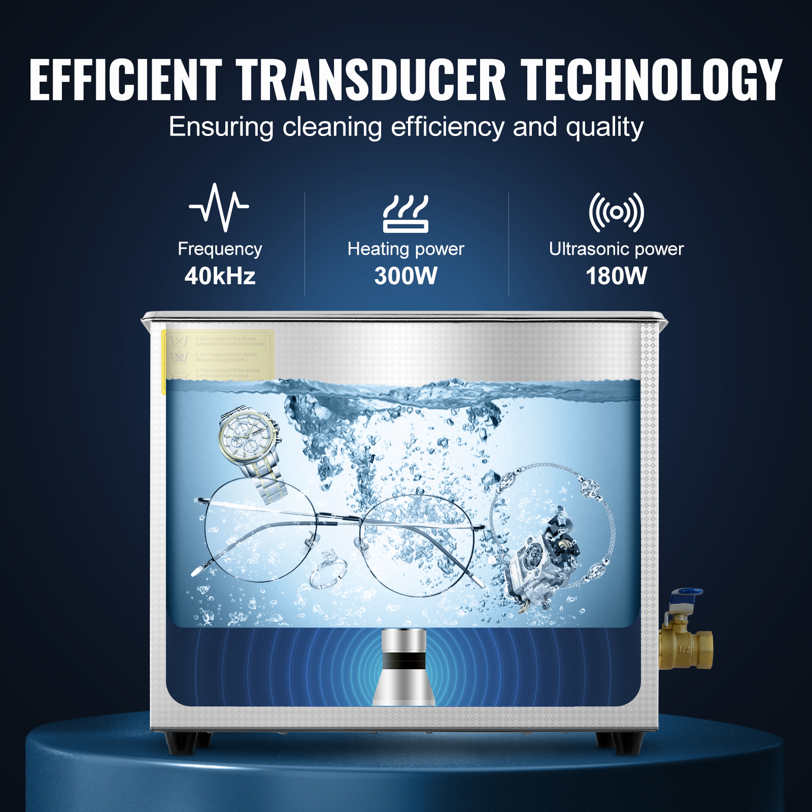 VEVOR Commercial Ultrasonic Cleaner 6L Professional Ultrasonic Cleaner 40kHz with Digital Timer&amp;Heater 110V Excellent Cleaning Machine for Watch Instruments Industrial Parts Excellent Cleaner Solution