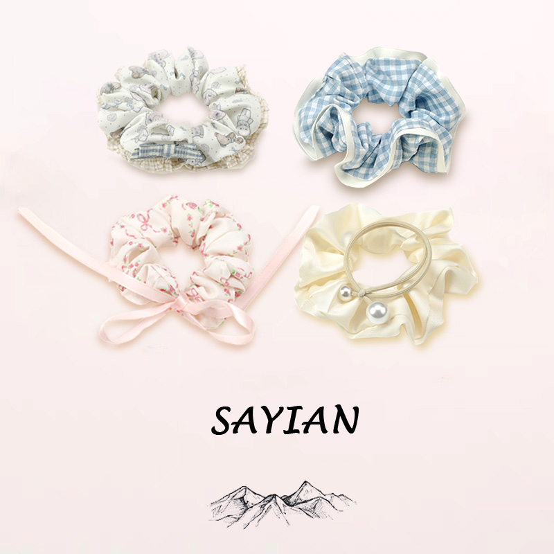 "4 Pcs/Set Adorable Scrunchies - Soft, Stretchy, and Detachable Hair Ties for Ponytails, Fluffy Hair Elastics, Spiral Hair Ring, and Cute Hair Accessories - Perfect for Girls and Women "
