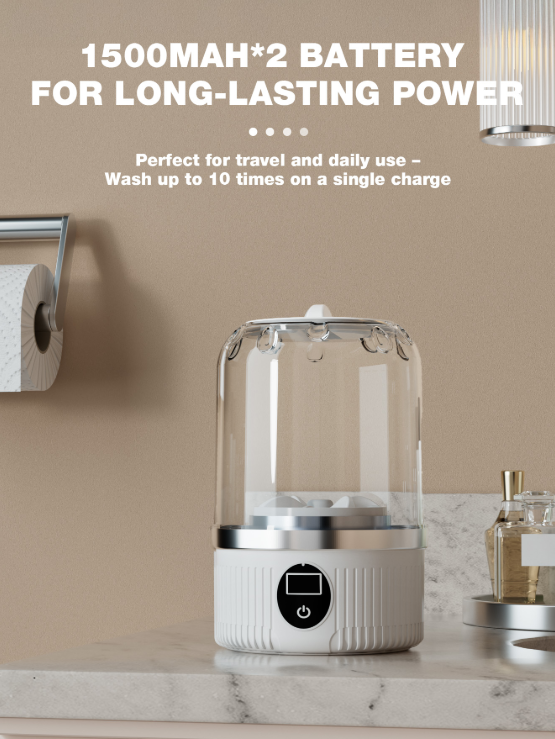 Portable Mini Washing Machine USB Rechargeable Travel Washer for Baby Clothes Underwear Socks Compact Foldable for RV Dorm Camping