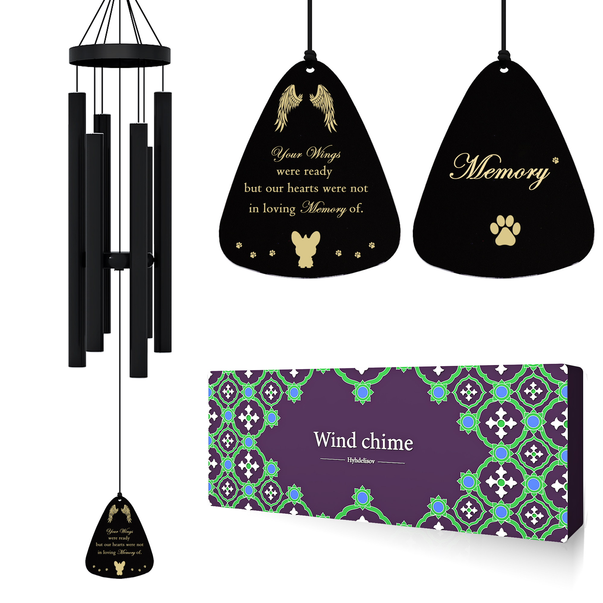 Dog Memorial Gifts for Loss of Dog, Pet Memorial Wind Chime, Loss of Dog Sympathy Gift, Dog Remembrance Gift in Memory of Dog Cat.