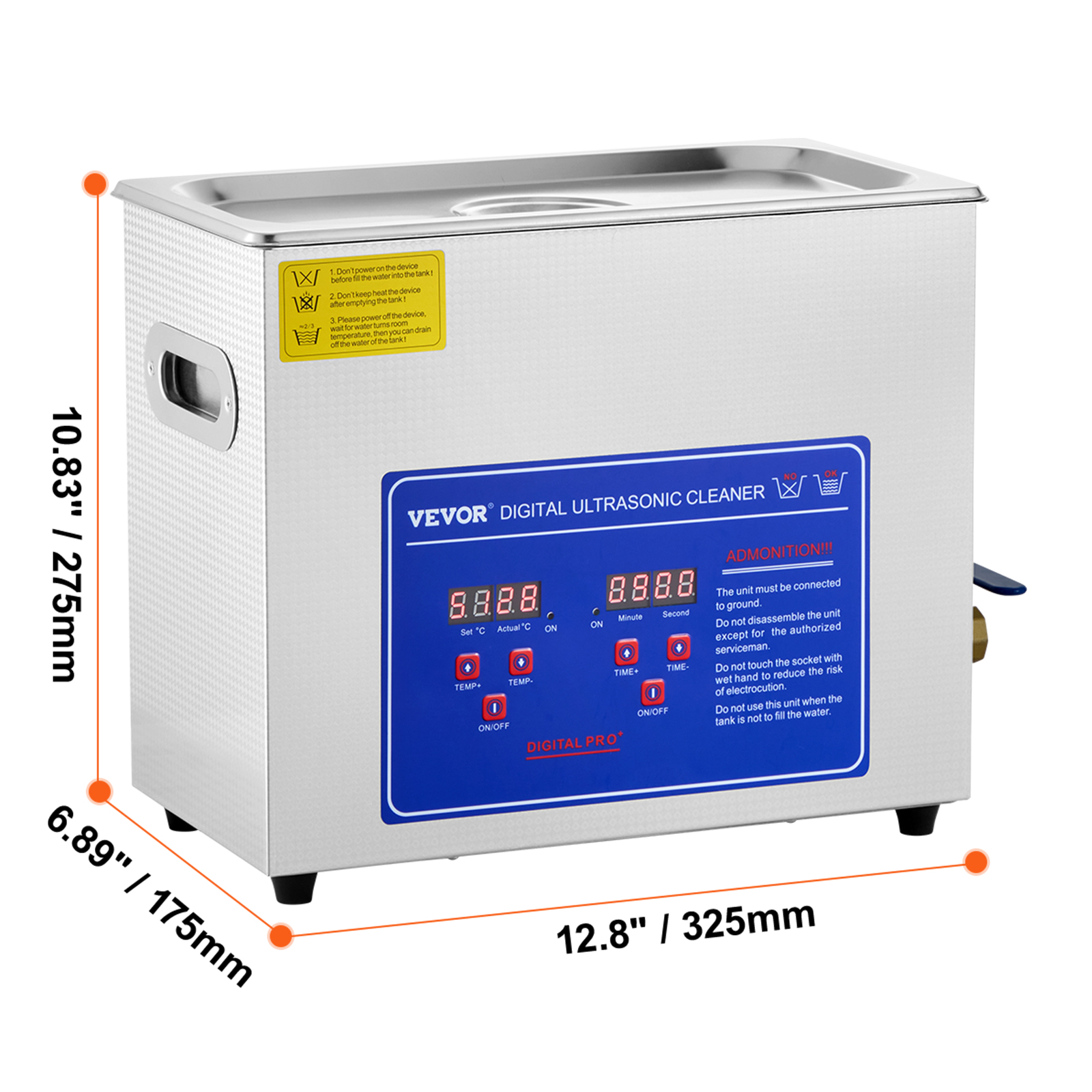 VEVOR Commercial Ultrasonic Cleaner 6L Professional Ultrasonic Cleaner 40kHz with Digital Timer&amp;Heater 110V Excellent Cleaning Machine for Watch Instruments Industrial Parts Excellent Cleaner Solution