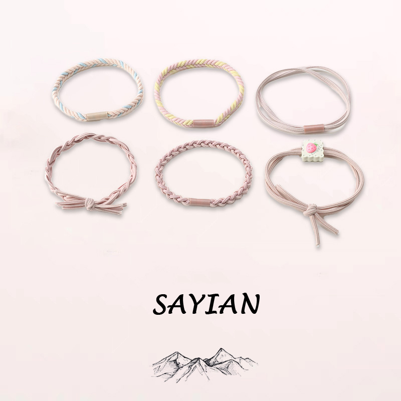 "6 pcs Scrunchies - Soft, Stretchy, and Detachable Hair Ties for Ponytails, Hair Elastics, Spiral Hair Ring, and Cute Hair Accessories - Perfect for Girls and Women "