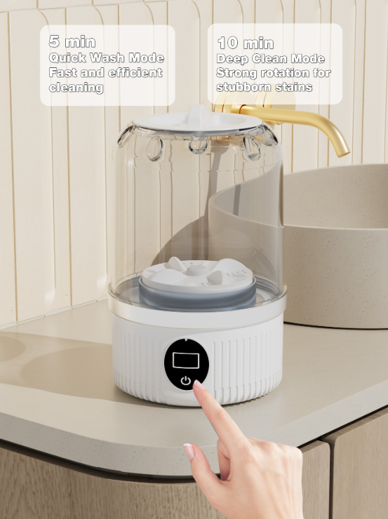 Portable Mini Washing Machine USB Rechargeable Travel Washer for Baby Clothes Underwear Socks Compact Foldable for RV Dorm Camping
