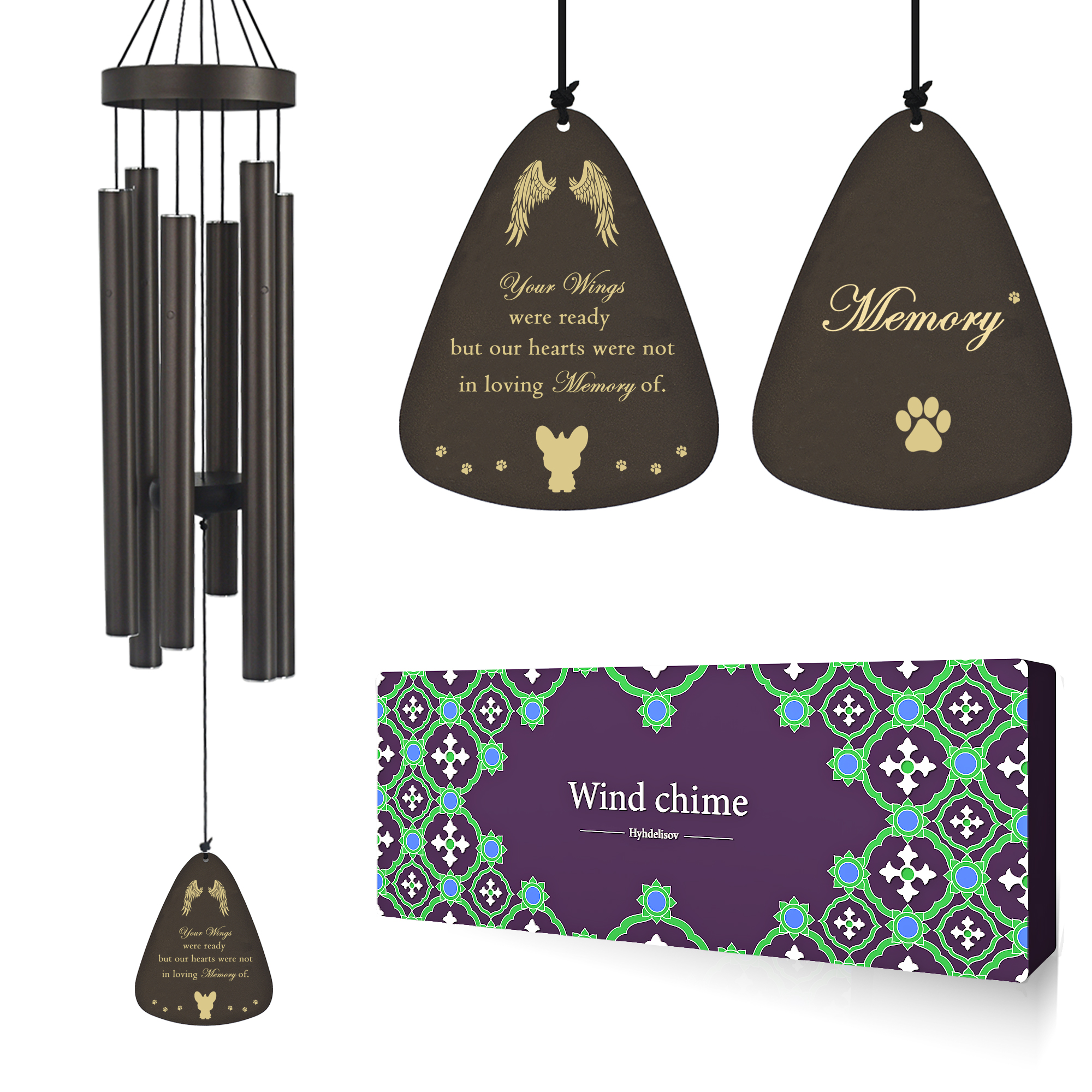 Dog Memorial Gifts for Loss of Dog, Pet Memorial Wind Chime, Loss of Dog Sympathy Gift, Dog Remembrance Gift in Memory of Dog Cat.