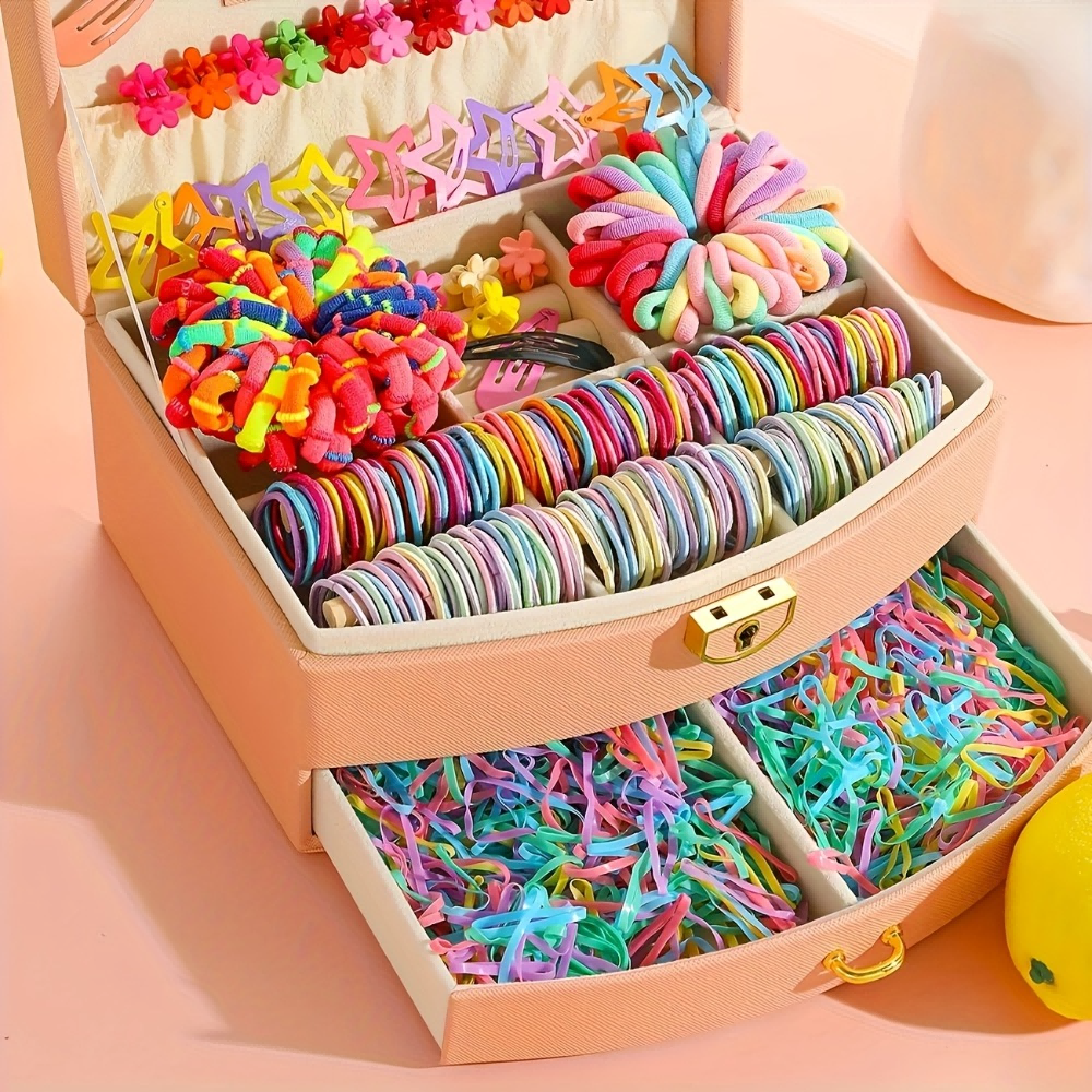 1440 pieces Dopamine hair accessory set, suitable for women, includes colorful elastic headbands, with drop star flower clasps and towel-wrapped styles. It is a seasonal-applicable hair accessory jewelry with various colors and is also an excellent gift.