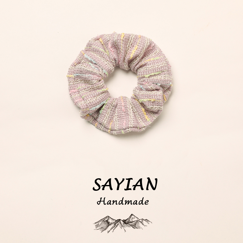 "4 Pcs/Set Fashionable Colored blended linen fabric Scrunchies - Soft, Stretchy, and Detachable Hair Ties for Ponytails, Fashion Hair Elastics, Spiral Hair Ring, and Cute Hair Accessories - Perfect for Girls and Women "