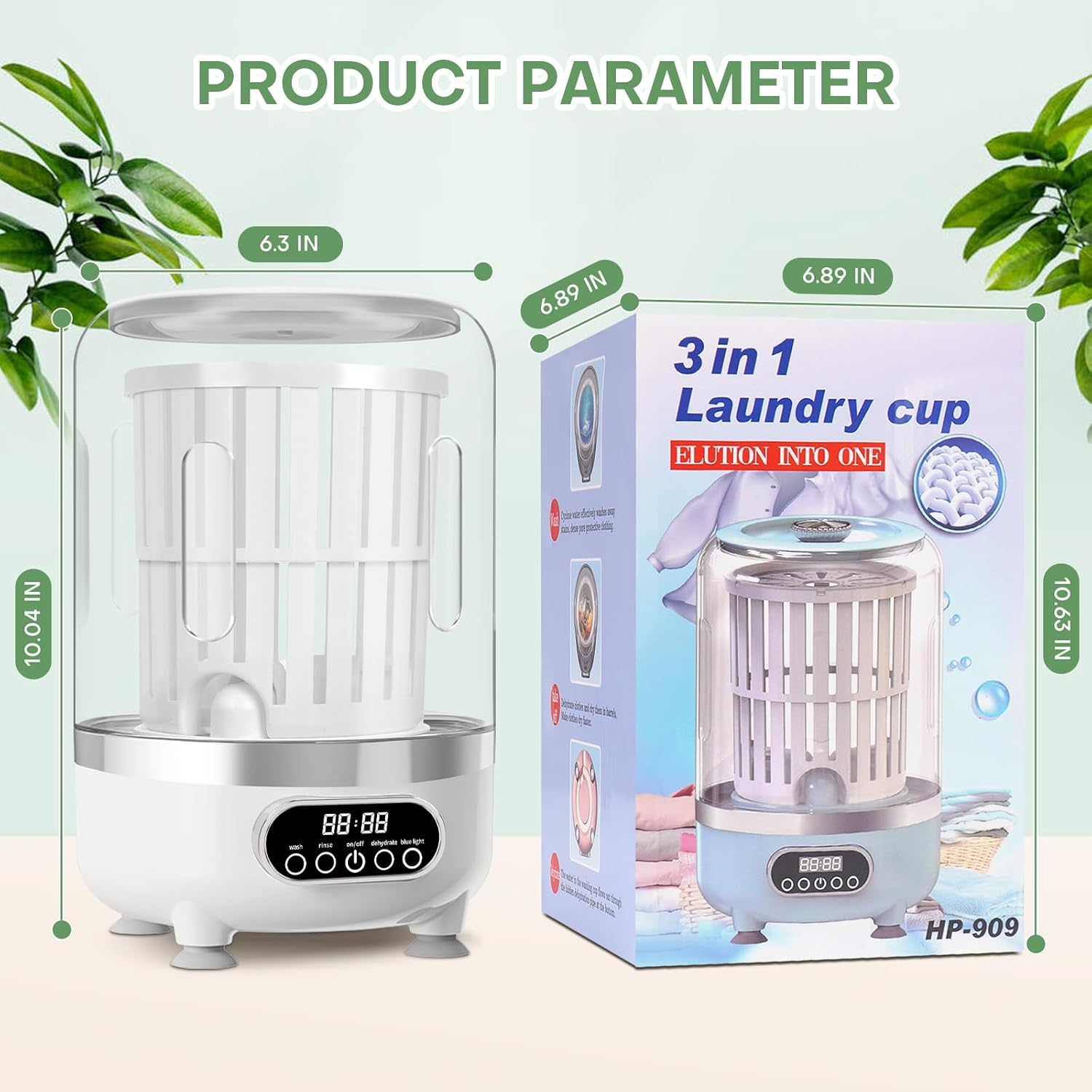 Underwear Washing Machine | Automatic Mini Washing Machine, Portable spin dry | For underwear, socks, baby clothes | mini washing machine for travel, dorm, RV | Saves water and time