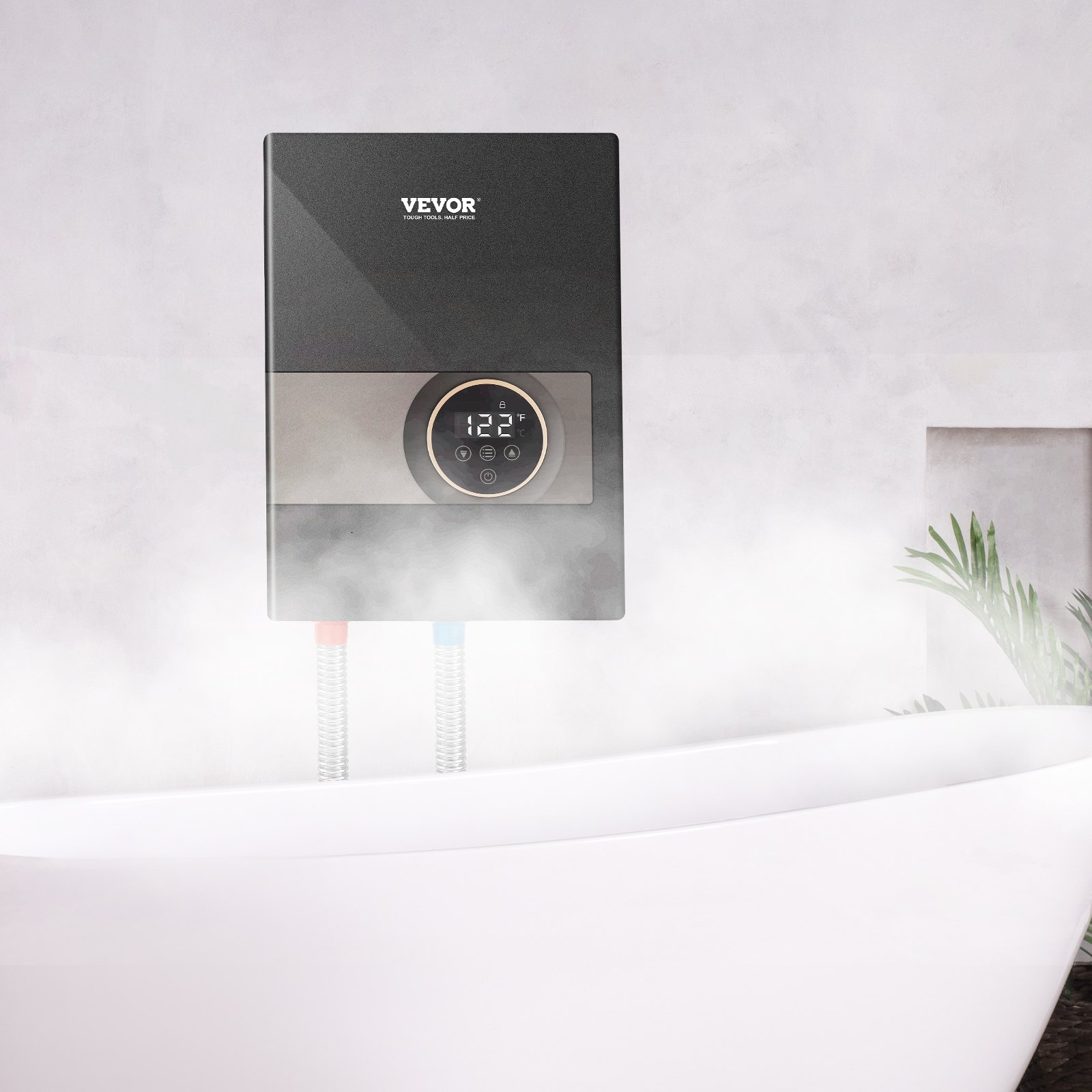 VEVOR Instant Water Heater, 8kw On Demand Electric Tankless Water Boiler, Digital Temperature Display &amp; Easy Installation &amp; 24-Hour Water Supply, For Kitchen Bathroom Shower Mall Salon ETL Listed