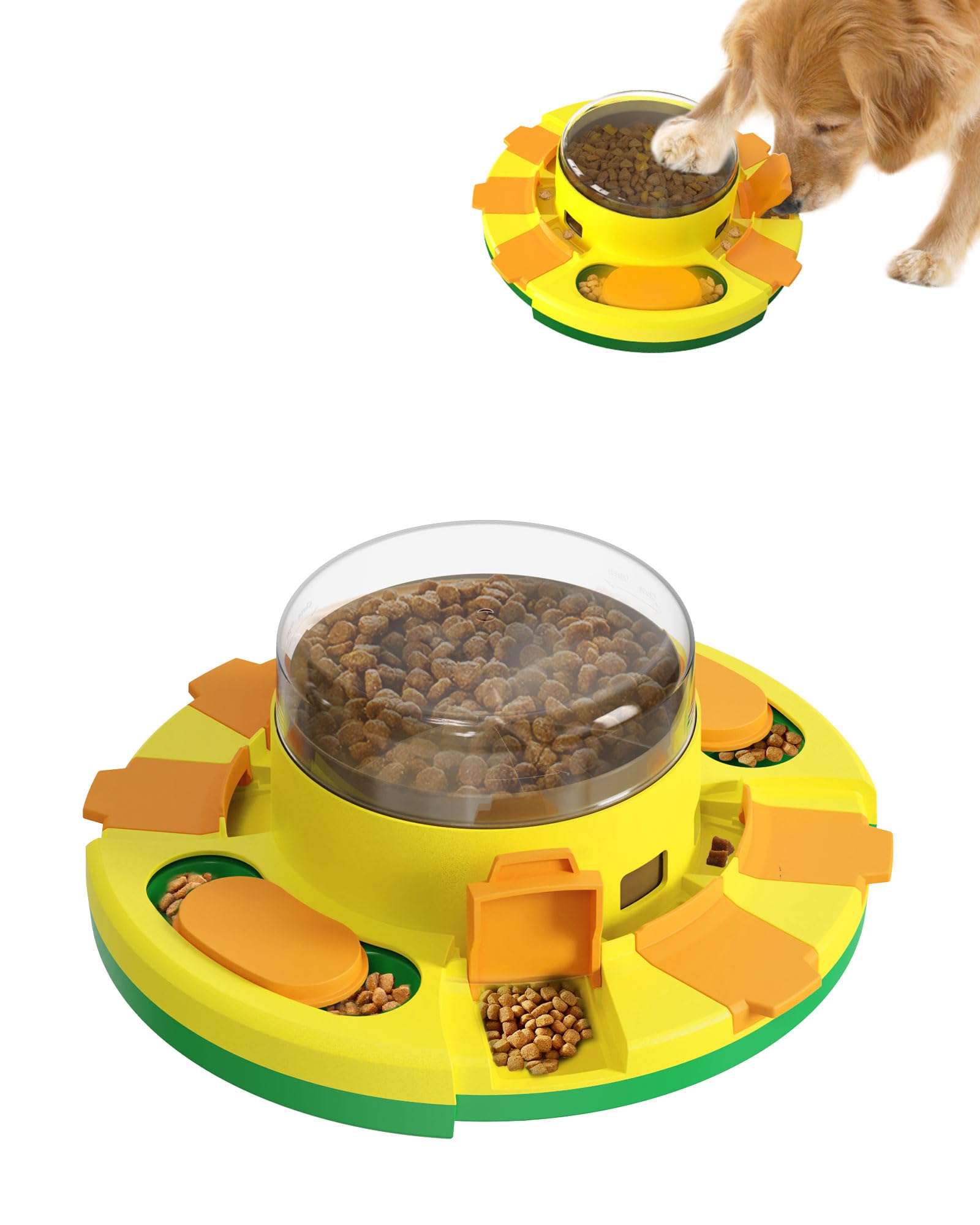 Interactive Puzzle Toy for Dogs Enrichment Pet Slow Feeder Dispenser for Dry Food and Treat Dispenser (All Breed Sizes)