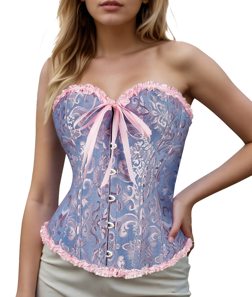 Bustier Corset Tops for Women Overbust Lace Up Date Night Outfit Strapless Steel Boned Going Out Holiday Party Rave Valentine Tank Tops