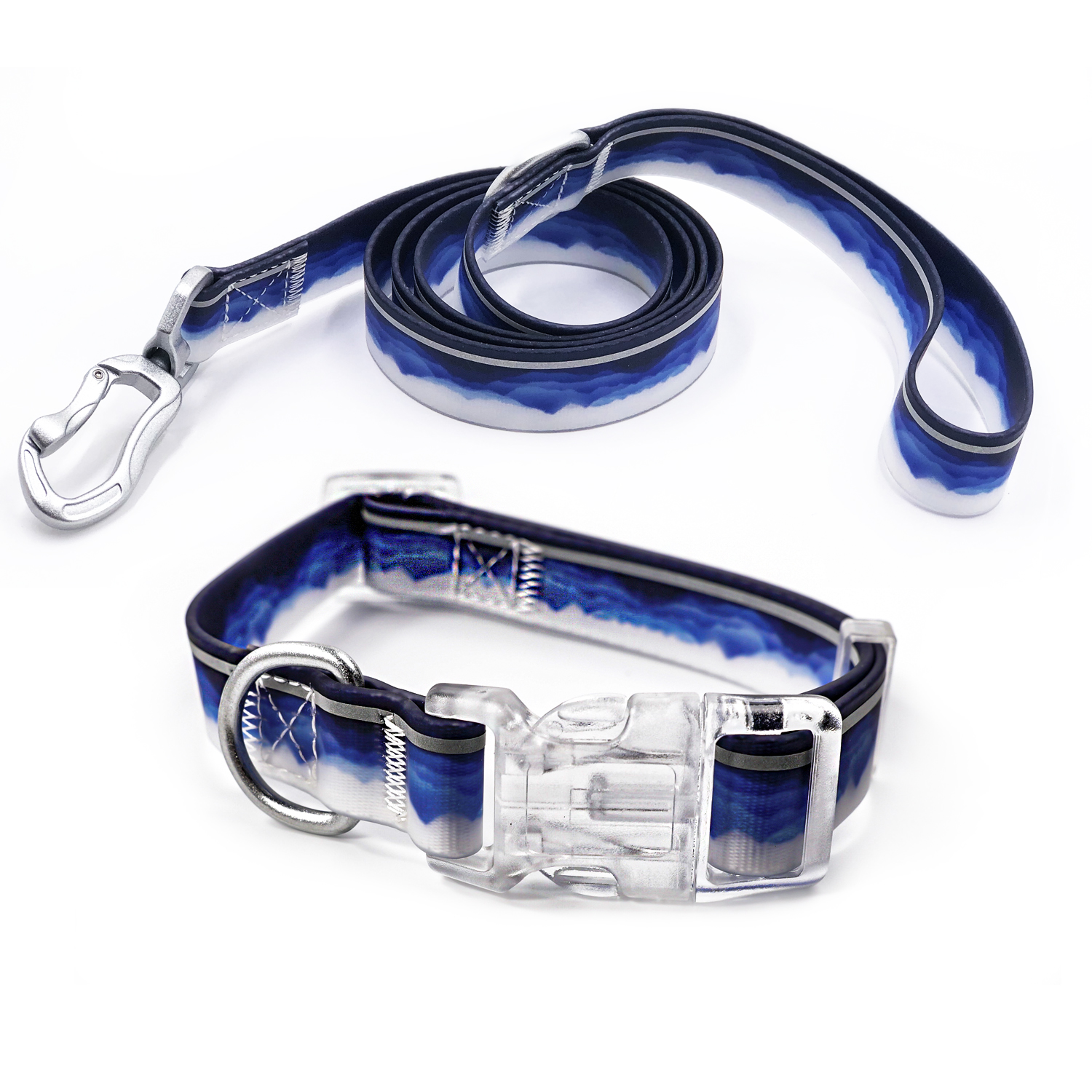 Waterproof Pet Collar &amp; Leash Set - Adjustable for Small/Large Dogs, Waterproof &amp; Easy to Clean, Durable Reflective Strips for Safety (Multiple Colors)