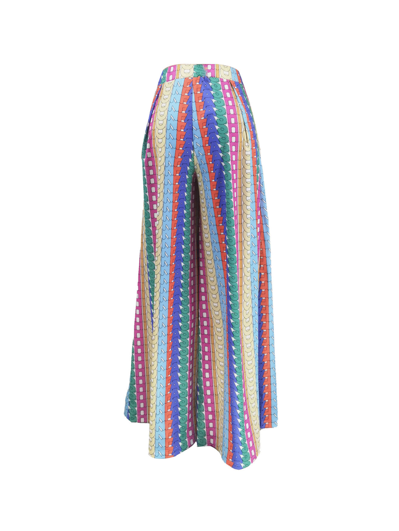 HZ31195Allover Print Wide Leg Loose Pants, Vacation Style High Waist Pants For Spring &amp; Fall, Women's Clothing