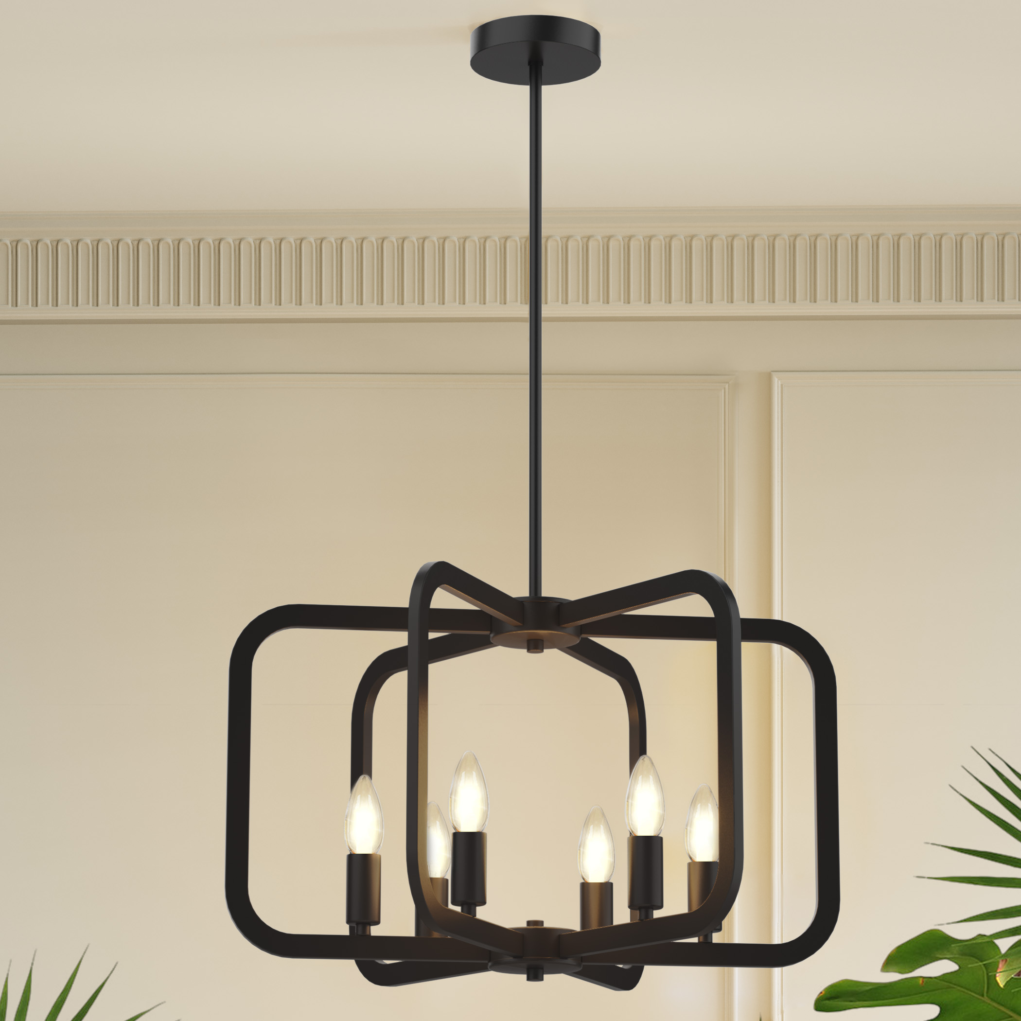 Farmhouse Candle Chandelier Light Fixture for Dining Room, Kitchen, Hallway