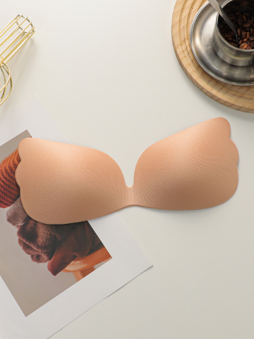 Invisible Silicone Strapless Bra Nipple Stickers Fabric One-Piece Seamless Sticky Bra Wedding Dress Bridal