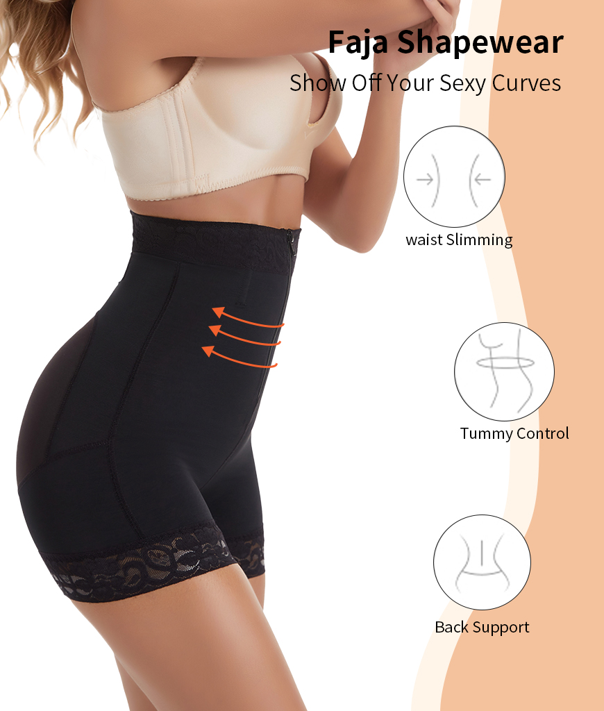 Women's Faja Hip Lift Body Shaper Women's Tummy Control Belt Steel Bone Body Shaping Shorts Slim Fit Flat Tummy Hip Lift Body Shaping Panties With Hook Zipper Body Shape