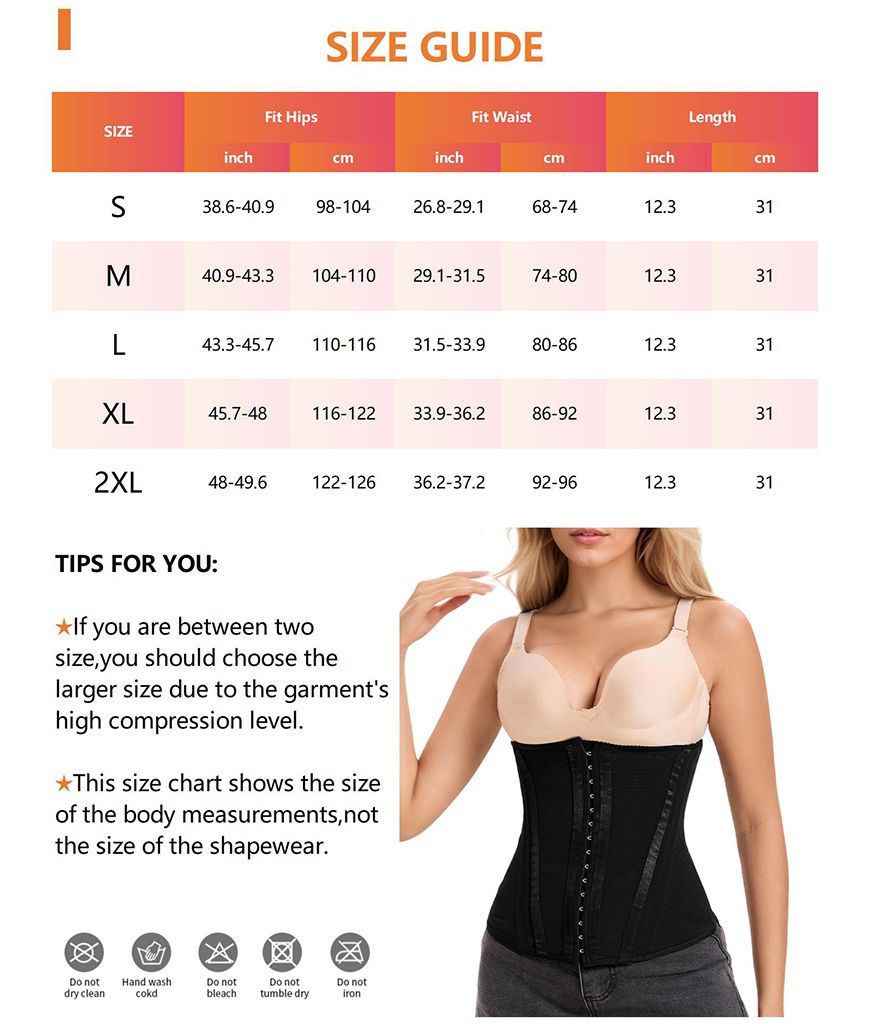 Waist Mesh Trainer Strapless for Women-Faja Colombian Girdle Hourglass -Steel Boned Corset Shapewear Tummy Waist Body Shaper with Extended Button