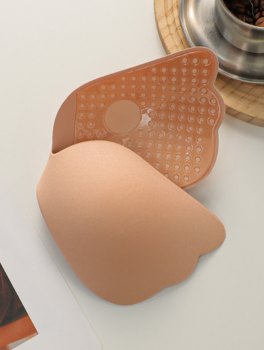 Invisible Silicone Strapless Bra Nipple Stickers Fabric One-Piece Seamless Sticky Bra Wedding Dress Bridal
