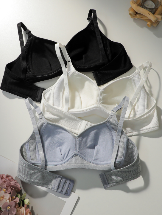 3PCS Girls Teenager Non-Wired Push Up Bras Comfortable Bra Sets Suitable For Small Bust Sports Bra