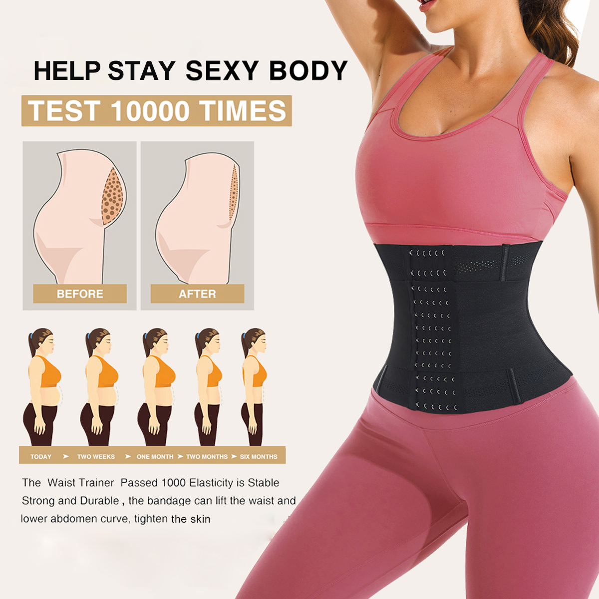 ARITAUM Waist Trainer Corset for Women Tummy Control Sport Workout Body Shaper Black