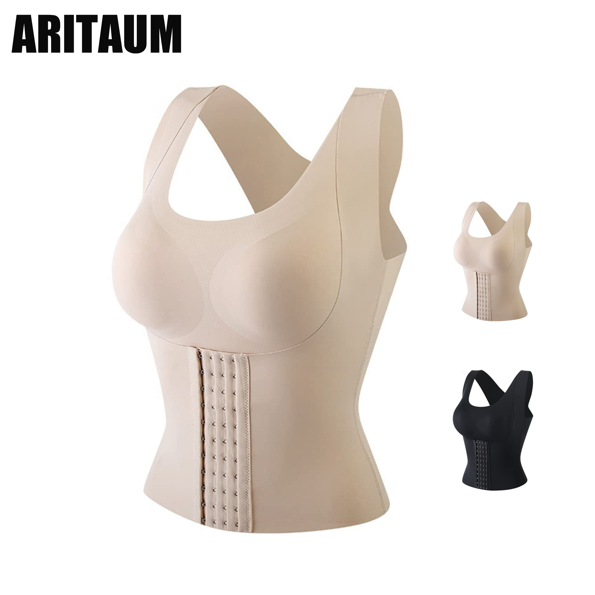 ARITAUM 1 Pack Waist training Women with breast pads Waist corset sports belt Hourglass body shaper adjustable size