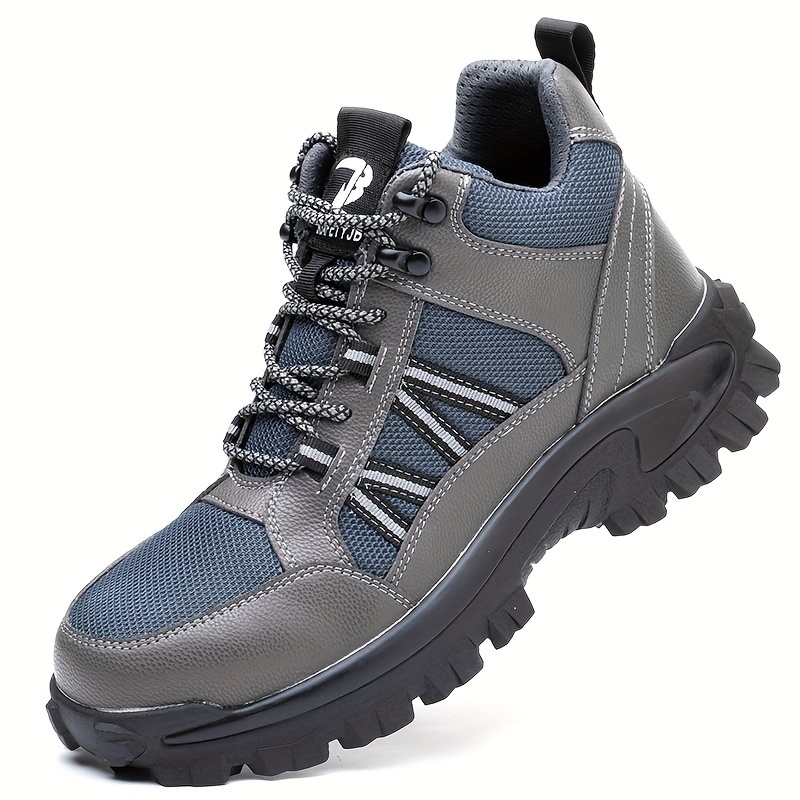 Men's High Top Safety Sneakers - Steel Toe, Lace-Up, Comfortable for All Seasons & Work